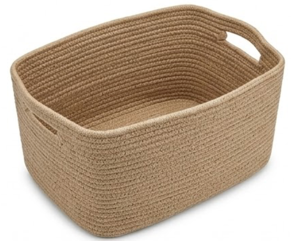 MEGASKET Wicker Basket for Storage, 22"x17"x11"  Woven Basket with Handle, Rectangular Cute Storage Bin for Books, Shoes, Clothes, Towels, Decorative Gift Bin Empty, Stuffed Animal Organizer, Home Decor
