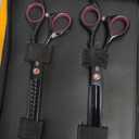 Fenice Peak 7 Professional Dog Grooming Scissors Set Rose Gold 440C Stainless Steel Straight Thinning Curved Chunker Shears 4pcs Set for Pet Grooming Services Dogs and Cats (Combo)