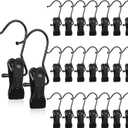 Hotop 36 Pieces Boot Hanger Clips for Closet, Laundry Hanging Hooks Heavy Duty Clips Boot Holder Portable Single Hooks Space Saving for Pants Jeans Clothes Hats Tall Towels (Black)