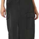 Forever 21 Women's Faux Leather Maxi Slit Skirt (Medium, Black)