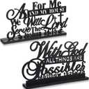 Jetec 2 Pcs Inspirational Table Art with God All Things are Possible As for Me and My House Table Centerpiece Motivational Table Decoration Christian Table Decoration for Home Office Christian Gifts