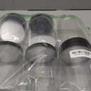 43oz (1280 ml) Clear Plastic Jars with Smooth Black Lids and Labels (6 Pack), Wide Mouth, BPA Free, PET Jars Bulk for Home & Kitchen Pantry Organization and Storage (Black)