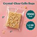 5" X 5" Self Sealing Cellophane Bags (1000 Pack) - Clear Cookie Bags With Seal for Baked Goods Packaging, Cookie Wrappers, Bakery Packaging, Bake Sale, Candy, Treats, Goodies, Gifts, Party Favors