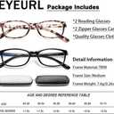 EYEURL Reading Glasses Womens Blue Light Blocking - 2 Pack Lightweight Computer Readers +1.25 Glare Blocking Ladies Eyeglass