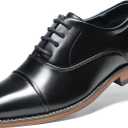 Bruno Marc Boy's Classic Oxfords Dress Shoes (5 Big Kid, Black)