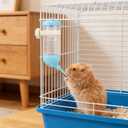 Hamster Water Bottle with Magnetic Holder, Secure & No Drip, Adjustable Height, Fits Glass/Acrylic/Metal Wire Cages, for Hamster, Guinea Pig, Hedgehogs and Other Small Pets(Clear)