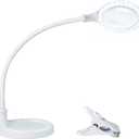 Brightech LightView Pro Flex 2 in 1 Magnifying Desk Lamp, 1.75x Light Magnifier, Adjustable Gooseneck Magnifying Glass with Light for Crafts, Reading, Close Work