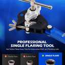 OMT 45 Flaring Tool Kit, Single Flare Set For 1/8" To 3/4" Tubing | Steel And Aluminum Alloy Build, Self-Centering Yoke, Burnishing Cone, Tubing Cutter And Deburring Tool