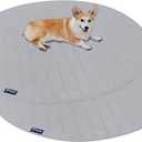 Washable Pee Pads for Dogs 2 Pack, Waterproof Round 48" Dog Whelping Pads, Reusable Pee Pad Quilted, Fast Absorbing Training Pads for Dogs, Housebreaking Absorption Pads,Grey (Gray)