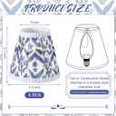 6 Set Pleated Block Print Light Blue Lamp Shade Mini 3" Top x 5.5" Bottom x 4.7" High Floral Blue Pleated Chandelier Shades Replacement Small Lamp Shades Clip on Bulb for Candelabra