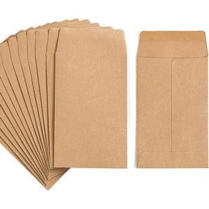 100 Pack Small Coin Envelopes Self-Adhesive Kraft Paper Seed Envelopes Mini Parts Small Items Stamps Storage Packets Envelopes for Garden, Office or Wedding Gift(2.25"3.5") (100)