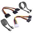 SATA Cable and SATA Power Splitter Cable SSD/SATA III Hard Drive Connection Cables for SATA SSD HDD CD Driver CD Writer