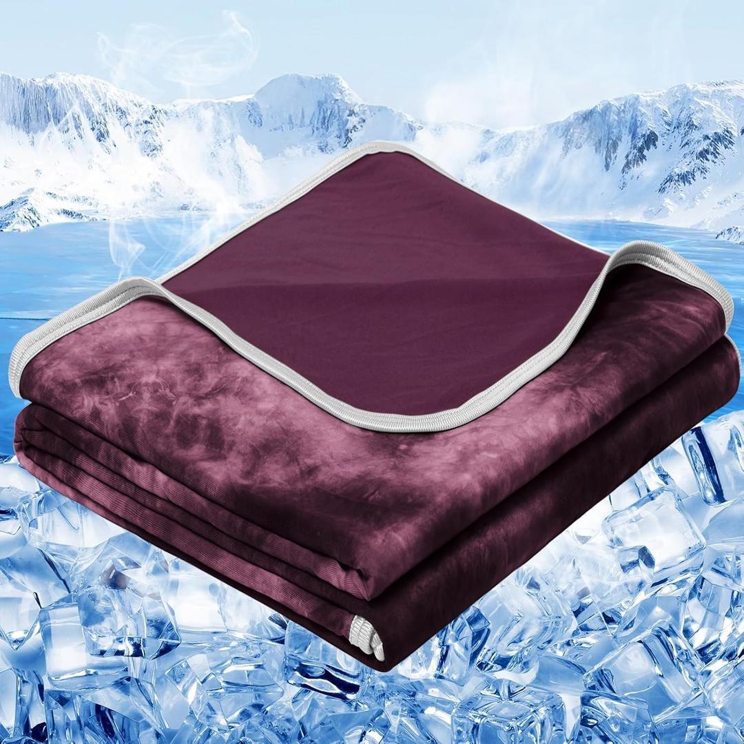 inhand Cooling Blanket Full Size (80"x90"), Cooling Blankets for Hot Sleepers, Absorbs Heat to Keep Adults Cool for Summer Nights Sweats, Thin Cold Lightweight Blanket for Couch Bed, All Season Use