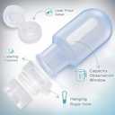 2 x Silicone Clear Travel Bottles for Toiletries,Leak Proof Squeezable Travel Size Containers,TSA-compliant Travel Essentials,2oz,4 Pcs,blue