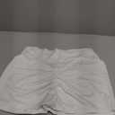 Mizoci Women's Sexy Gym Biker Booty Shorts High Waisted Ruched Workout Shorts (S, White)