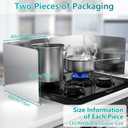 20"x20" 2 Pack Foldable Stainless Steel Stove Splash Guard, Heat Resistant Oil Splash Backsplash Panel with Edge Guard, Kitchen Countertop Stove Heat Insulation Splash Protector
