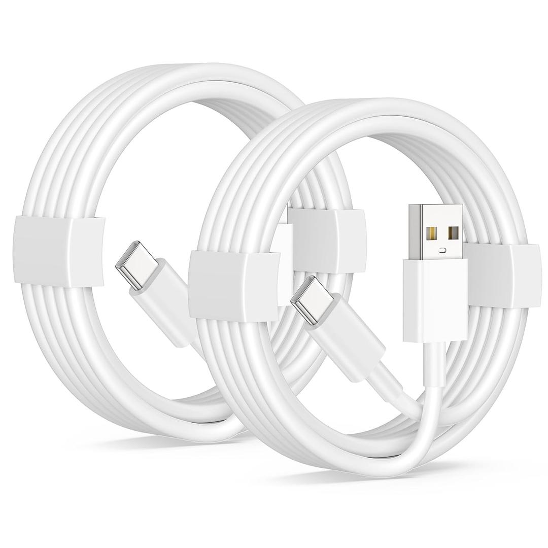 Car Carplay Cable for iPhone 17/17 Pro/Air/16e/16/15 Pro Max/Plus Cable, 2Pack USB A to USB C for CarPlay USBC Cord, iPad, Galaxy, Pixel, Android Accessories Charging Wire Type-C Car Charger Cord 3FT (White)