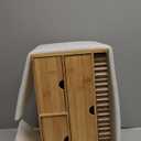 Wisuce Bamboo Desk Organizer, Mini Desktop Drawer Tabletop Storage Organization Box for Office Home Toiletries Supplies Vanity, No Assembly Required (3 Drawer with Shelf)