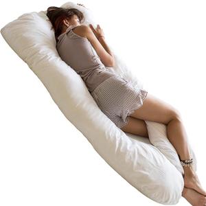 U Shaped Body Pillow - Cooling Maternity Pillow for Pregnant Women with Organic GOTS Certified Cotton Cover - Cuddle Pillow for Adults - Pregnancy Must Have for Comfy Sleep and Relief!
