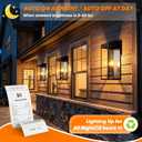 20 Extra Large Outdoor Solar Lanterns Dusk to Dawn Black 2 Pack | Solar Wall Lights Outdoor Wall Mount, IP65 Waterproof, Solar Garage Porch Lights with Tempered Glass, Included E12 Bulbs4