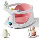 Baby Bath Seat for Babies 6 Months & Up - Bathtub Seats for Babies Sitting Up with Rinse Cup, Non-Slip, Comfortable, Infant Bath Essentials, Pink
