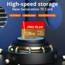 2 Pack TF Card 128GB with Adapter, High Speed Memory Card, UHS-I C10 A1 Memory TF Card for Tablet/Mobile Phone/Camera/Car Audio/Game Console (TF162 Red Gold 128GB)