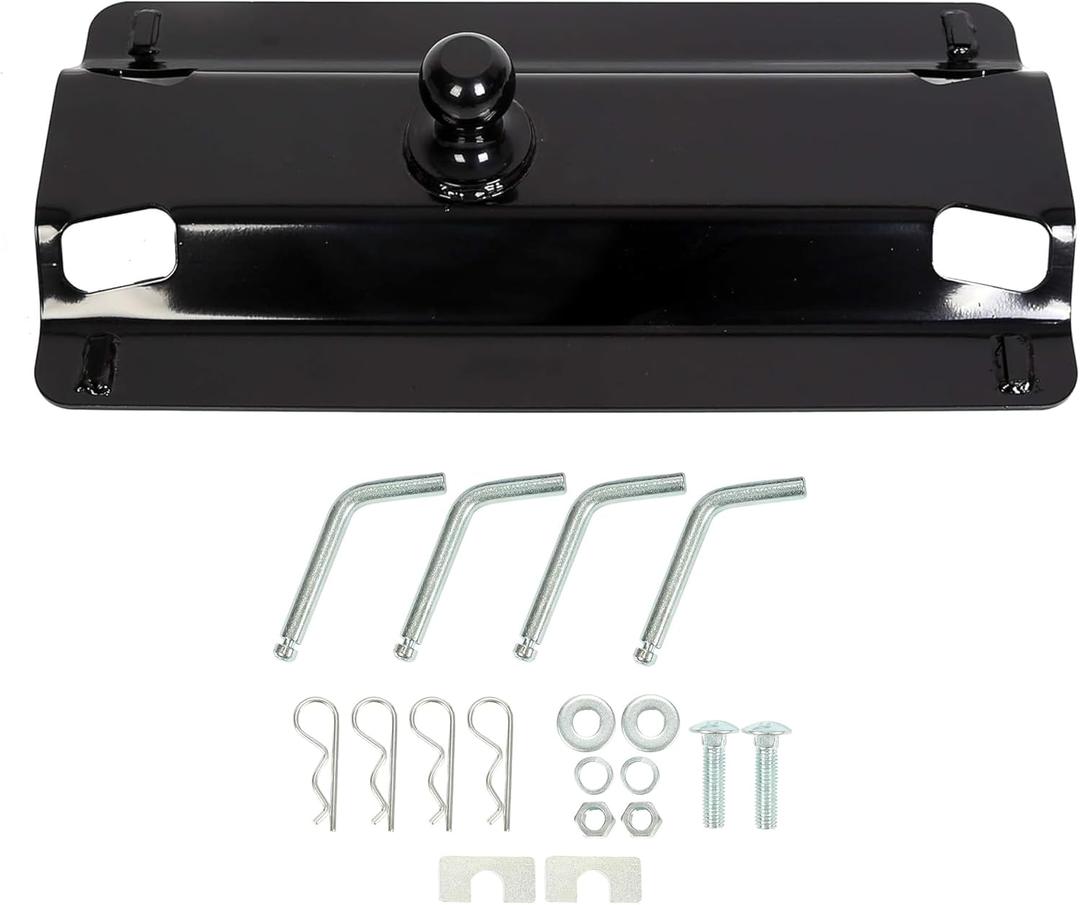ECOTRIC Universal Fifth Wheel Gooseneck Hitch Adapter Plate for Pickup Truck Bed Standard 5th Fifth Wheel Rails 30,000 lbs 2-5/16-Inch Ball