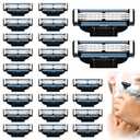 24Pcs Razor Blades for Men Compatible with Mach 3,3-Layer Precision Manual Razor Dual-Layer Lubricating Strip Elastic Sensor Blades Replacement Blades for Razors Blades Refills