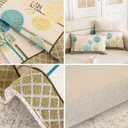 Boho Couch Cover, Non Slip Washable Sofa Covers, Chenille Couch Covers Quilted, Bohemian Sofa Slipcovers, Furniture Protector for Armrest and Backrest(White,36"x36",1pc)