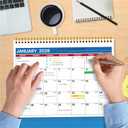 7 x Desk Calendar 2026, Desktop Calendar 2026 Standing flip, 8.5 x 11, Jan 2026 - Dec 2026, Stand Up Calendar with Memo Pages, Large Ruled Blocks, Holidays, Thick Paper, Great for Home, School, Office