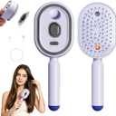 Electric Spray Air Cushion Massage Comb, Upgraded 5 in 1 Rechargeable Air Cushion Hair Brush, Retractable Self-Cleaning Steam Brush for Frizzy Hair & Scalp Care, Anti-Static & Detangling (Purple)