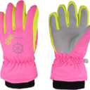 YAPJEB Kids Winter Warm Gloves Ski Gloves Windproof Outdoor Sports Gloves for Boys Girls Skating Snowboarding Hiking (S (6-8 Years Old), A - Rose Red)