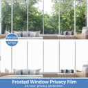 HIDBEA Frosted Window Privacy Film - Non Adhesive Static Cling Glass Stickers Sun UV Blocking Heat Control Door Covering Decals for Home Office, Frosted White, 23.6 x 157.5 Inch