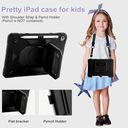 iPad 9th/ 8th/ 7th Generation Case (iPad 10.2 inch Shockproof Case) with 360 Rotating Grip Magic Stand, Pencil Holder/Keychain/Carrying Shoulder Strap for iPad 10.2 inch