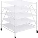 STORAGE MANIAC Sweater Drying Rack, Mesh Clothes Drying Rack, Stackable Laundry Drying Rack, Lay Flat Dryer for Delicates, Portable Dry Rack for Indoor or Outdoor, White, 5 Tier Foldable