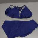 SUUKSESS Women Sexy Triangle Bikini Sets Textured High Cut 2 Piece Bathing Suit (Blue, M)