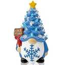 Valentines Day Decorations Pink&Red Lighted Up Ceramic Gnome Tree, Gnomes Figurines for Table Centerpieces Home Decor Indoor Outdoor Party, Valentines Day Gifs Home Decor for Couples Anniversary