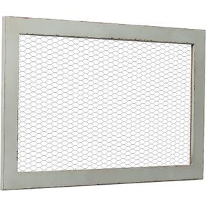 SOFE Chicken Wire Frame Bulletin Boards, Rustic Grid Wall Panels for Jewelry Earring Organizer, Decorative Notice Memo Board or Vision Board, Hanging Photo Display Board for Home Office Classroom (Grey)