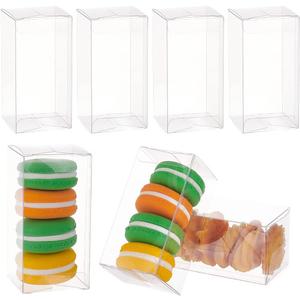 BENECREAT 20PCS Clear Wedding Favour Boxes 4x2x2inch Rectangle PVC Transparent Gift Boxes for Candy Chocolate Valentine