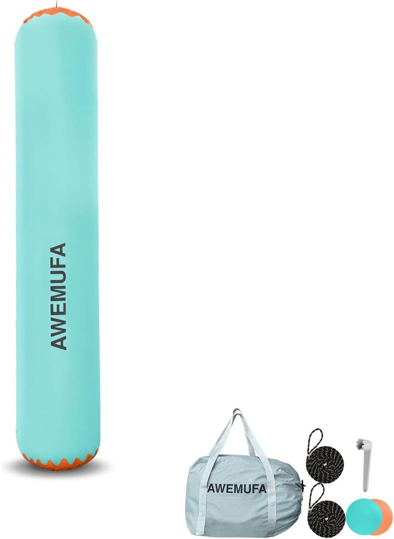 Inflatable Boat Fender for Docking Heavy Duty, Large Boat Bumper for Docking, Inflatable Boat Dock Bumper Inflatable Fender for Pontoon Boat, Fishing Boat, Small Yacht(NO Pump) (72"H x 18"Dia - No Pump, Mint Green+Orange)