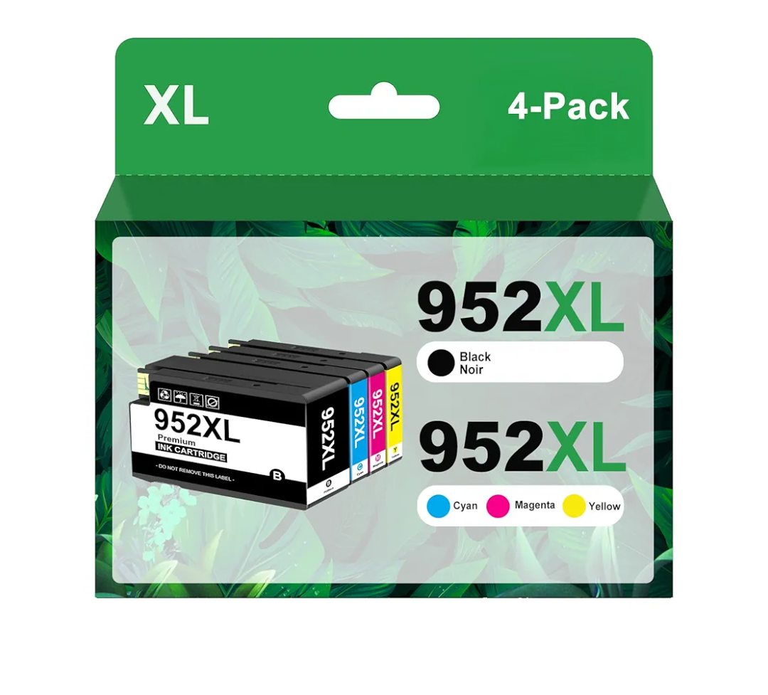 952XL Ink Cartridge Replacent for HP 952XL 952 XL Use with Officejet Pro 7740 8210 8710 8720 8740 8715 7720 8725 8730 (4 Packs,Black, Cyan, Magenta, Yellow)