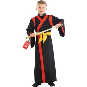 fun shack Samurai Costume Kids, Boys Samurai Costume, Japanese Kimono Boys, Halloween Costumes for Kids (Large)