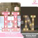 Pink Light Up Marquee Numbers, Glitter LED Number Lights Sign Battery Operated for Girls 2nd Pink Birthday Party Table Decorations, 2026 Graduation Decor, 8 Inch Number 2 with Cool White Lights