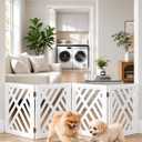 16" Short Dog Gate, Puppy Gate Indoor, Freestanding Small Dog Gate, 4 Panel, H16"-L49"| 4panel