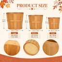 Domensi 3 Pcs Fall Porch Decor Wood Planters Woven Striped Flower Pot