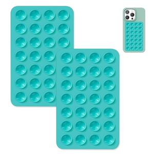 Pack of 8 Suction Cup Phone Case Mount Double-Sided, Silicon Sticky Phone Stand for iPhone and Android, Hands-Free Strong Grip Holder for Selfies and Videos - Light Green