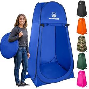Pop Up Pod - Privacy Shower Tent, Dressing Room, or Portable Toilet Stall with Carry Bag for Camping, Beach, or Tailgate by Wakeman Outdoors (Blue)