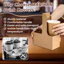 MAQIHAN 2 Cup Drink Carrier with Handle - 50Pcs Disposable Cardboard Coffee Cup Holder Portable Foldable Tray Drink Caddy Cup Carriers to go Cup Holder Food Delivery Accessories for Hot/Cold Drinks