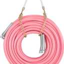 Nuanchu Garden Hose, Flexible Light Weight Non Kinking Water Hose with Grip - Leakproof UV Protection 1/2'', Male to Female for Garden Rv Camper Watering Plants(Pink,50 ft)
