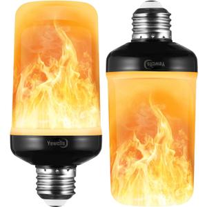 Flame Light Bulbs 4 Modes Flickering Light Bulbs E26 Bulb for Halloween Christmas Decorations Party Outdoor Indoor Home Decor (2 Pack)